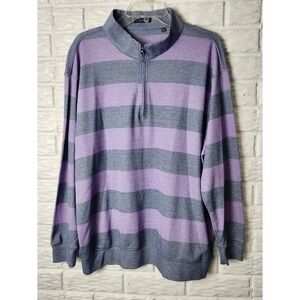 Turtleson 1/4 zip long sleeve shirt Pullover Striped Golf Outdoor Men's size XXL